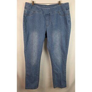Soft Surroundings Jeans Women's Plus Size 1X Pull On Straight Denim Jean Pants
